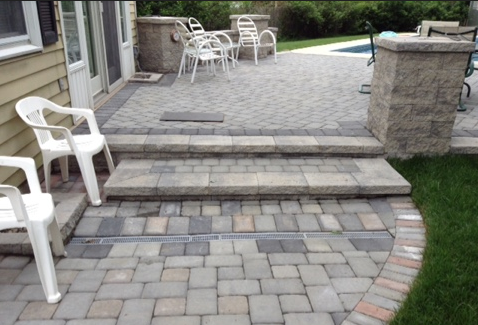 Paver Step Replacing Concrete Steps, How To Put Down Concrete Patio Blocks